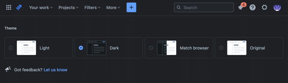 dark mode in Jira