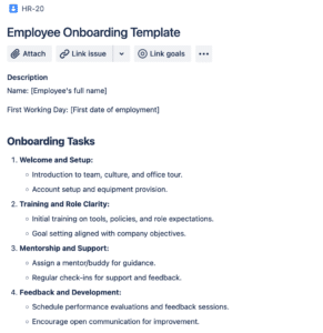 Our Jira Onboarding Template for Employees