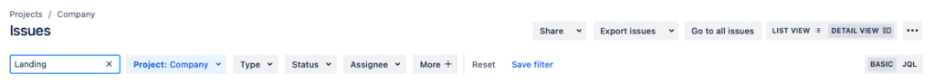 Basic search mode in Jira