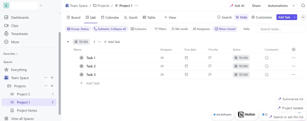 ClickUp vs Atlassian Atlas