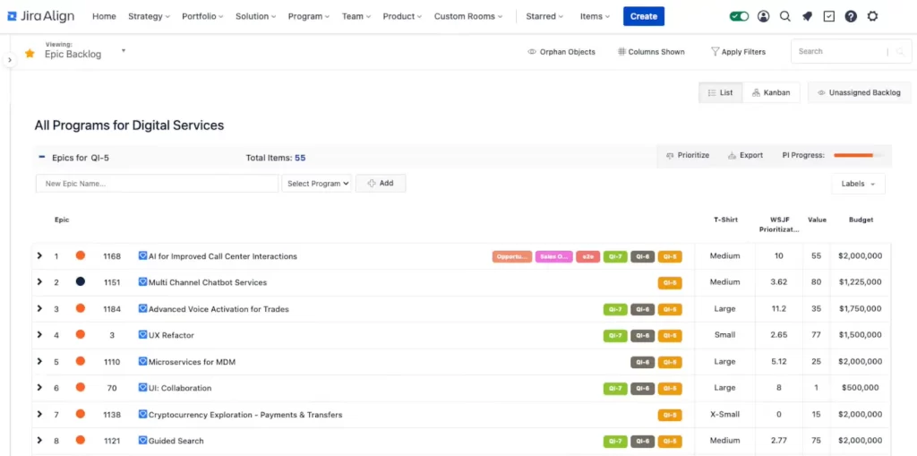 JIra Align for portfolio managers