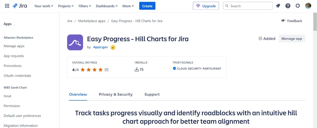 search for ‘Easy Progress - Hill Charts for Jira’