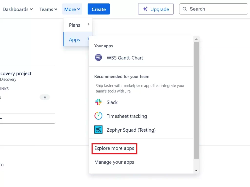 step 1 to install WBS Gantt chart